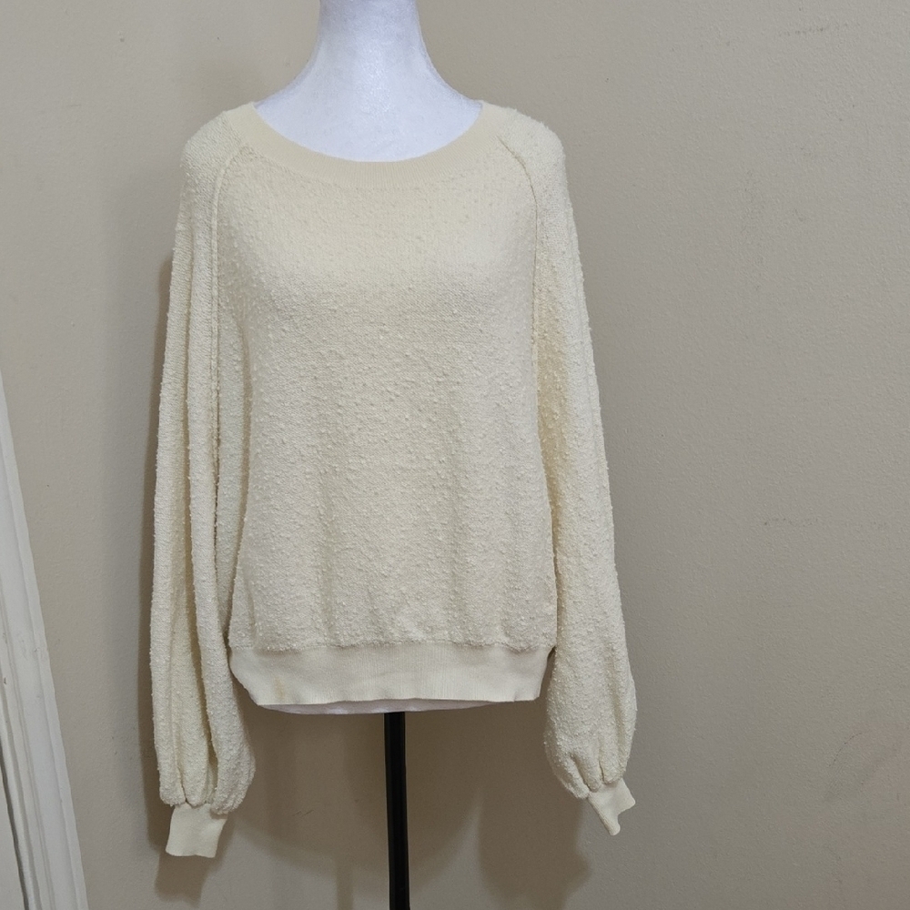 Women's Free People Cream Over Sized Sweater Sz XS